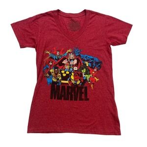 Disney Store Marvel Shirt Womens Small S Red V Neck She Hulk Dare Devil Thor